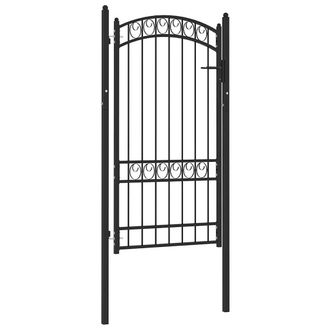 vidaXL Puerta De Jard&iacute;n Con Arco Superior Acero Negro 100x175 Cm Vidaxl