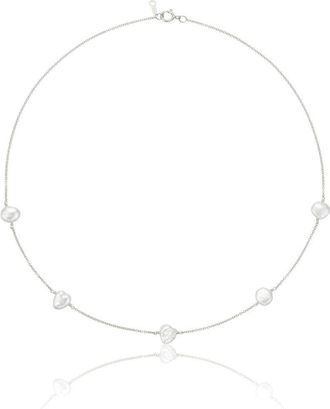 Lily & Roo Silver Five Baroque Pearl Choker