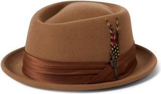 Brixton Stout Pork Pie Wool Hat in Tan at Nordstrom, Size X-Large
