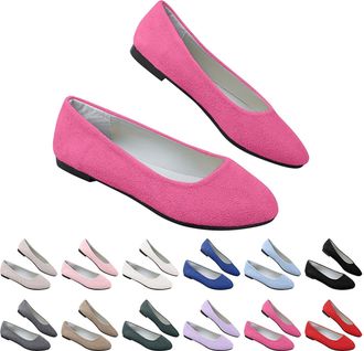 Generic Womens Ballet Flats Loafers Comfortable Elegant Flat Slip-On Shoes Low Shoes Classic Plain Dance Shoes Casual Style Super Soft Comfort Summer Shoes fo