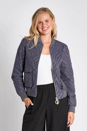 Zhrill Blouson ZHRILL ZHJULIE, Damen, Gr. XL, grau (anthra), Obermaterial: 57% Polyester, 43% Baumwolle, regular fit h&uuml;ftlang, elastischer Bund, Jacken Blous