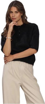 Knit-ted Sherman Top - Dames - Polos - Zwart - M - Tops