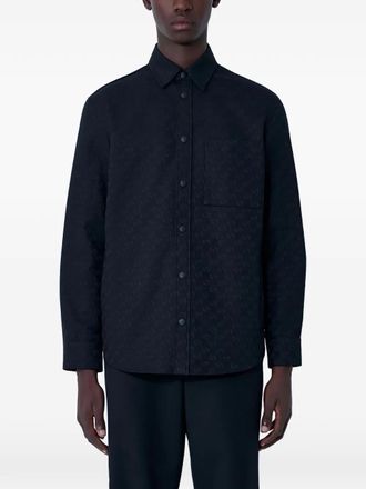 Gucci GG motif button-down shirt - men - Cotton/Polyester - 48 - Blue