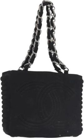 Chanel Pre-owned Shoulder Bags, female, Black, Size: ONE SIZE Pre-owned Cotton Shoulder Bag