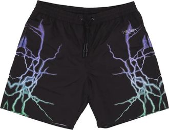 Phobia Archive Bicolor Lightning Print Zwemshorts - Heren - Strandmode - Zwart - XL - Polyester - Badmode