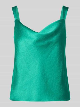 Marc Cain Blusentop aus Satin mit Wasserfall-Ausschnitt in Smaragd, Gr&ouml;&szlig;e 34