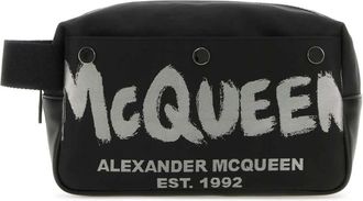 Alexander McQueen Graffiti Beauty Case - Heren - Toilettassen - Zwart - ONE Size - Tassen