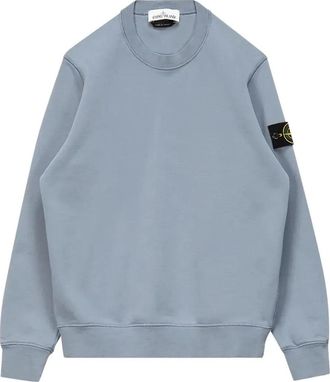 Stone Island Patch Logo Crewneck Sweatshirt Mid Blue 741563051-V0046