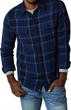 The Normal Brand Mountain Overshirt In Indigo Plaid