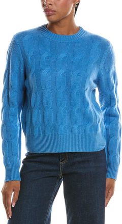Fort&eacute; Cashmere Luxe Cable Crewneck 100% Cashmere Sweater