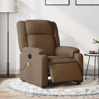 vidaXL Vidaxl - Sill&oacute;n Reclinable De Masaje El&eacute;ctrico Tela Marr&oacute;n