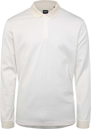 HUGO BOSS Hugo Heren H-Pado 431 Poloshirt met lange mouwen (Wit)