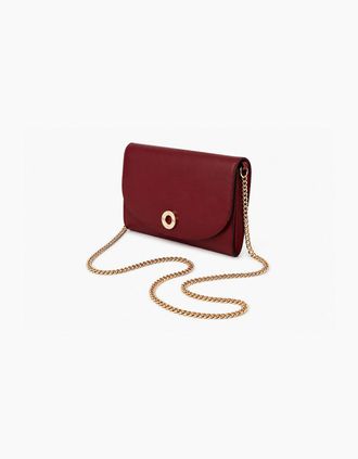 Burberry Womens Burberry Hannah Leather Bag - Antique Red