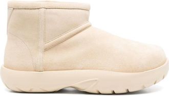 Bottega Veneta Snap Mini Enkellaars - Dames - Winterlaarzen - Beige - 38 EU - Leer - Schoenen