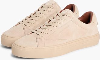 Tommy Hilfiger Mens Park Trainers in Ivory Leather - Size UK 10.5