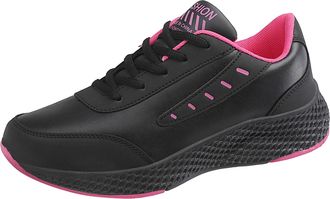 Generic Women Fashion Sports Sneakers with Pattern Design Comfort Flat Thick Sole Non Slip Lace Up Walking Shoes (Red, 3.5)