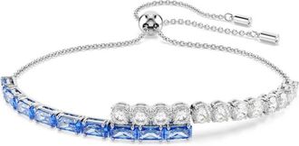 Swarovski Accessoires, Dames, Grijs, ONE Size, Kristal Matrix Armband in Blauw