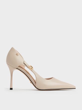 Charles & Keith Leather Pointed DOrsay Stilettos