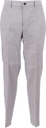PESERICO Tailored Grey Flat Front Straight-Leg Pants