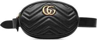 Gucci Pre-owned Belt Bags, female, Black, Size: ONE SIZE Pre-owned Marmont Quilted Leather Belt Bag