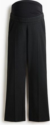 H&M Mama Bootcut Trousers in Dark Gray Melange/pinstriped at Nordstrom, Size Xx-Large