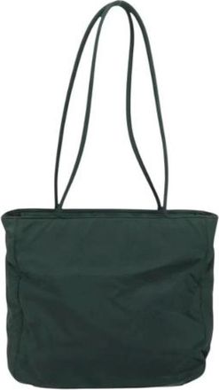 Prada Pre-owned Tote Bags, female, Green, Size: ONE SIZE Pre-owned Nylon Tote Bag