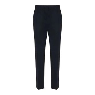 Elena Miro Trekbroek met rechte pijpen en persvouw - Dames - Broeken - Zwart - XL - Broeken