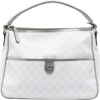 Gucci Pre-owned Canvas Shoulder Bag - Dames - Vintage Schoudertas - Wit - ONE Size - Leer - Vintage