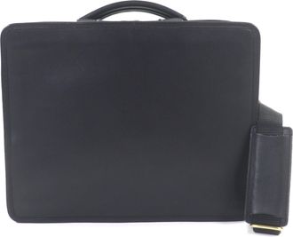 Coach Black Leather Nylon Briefcase Shoulder Bag (Pre-Owned)