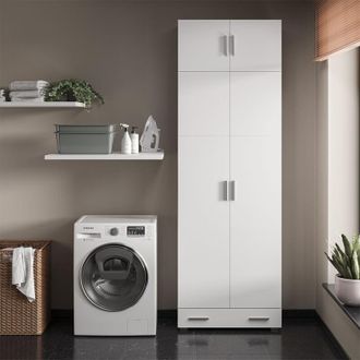 Vicco Estanter&iacute;a Para Carpetas Ingo, Blanco, 80 X 182.4 Cm Con Extensi&oacute;n De Armario Y Caj&oacute;n, Vicco