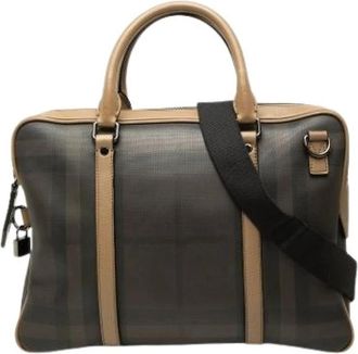 Burberry Pre-owned Business Bag - Dames - Vintage Handtas - Grijs - ONE Size - Leer - Vintage