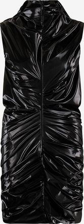 Alexander McQueen Drapiertes &auml;rmelloses Minikleid in Vinyloptik