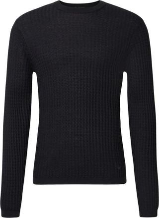 Emporio Armani Jersey de cuello redondo con textura - Knitwear - Hombre - Azul - 2XL