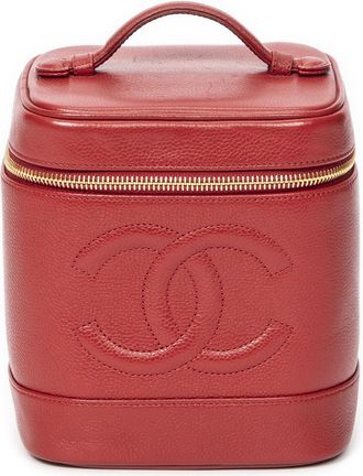 Chanel Pre-owned Womens CC Tall Vanity Case Handbag - Red - One Size