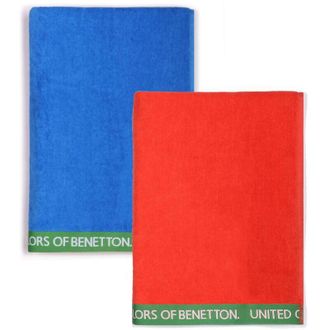 Benetton Set 2 Toalla De Playa 90x160cm 380gsm Velour 100%algodon Casa
