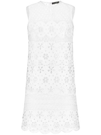 Dolce & Gabbana Abito corto con ricamo - Bianco