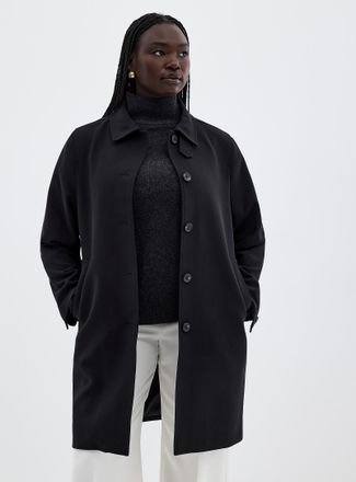 Contemporaine Womens Supple piqu&eacute; texture minimalist cropped trench coat