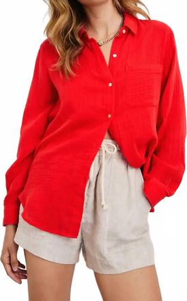 Rails Ellis Long Sleeve Shirt In Cherry