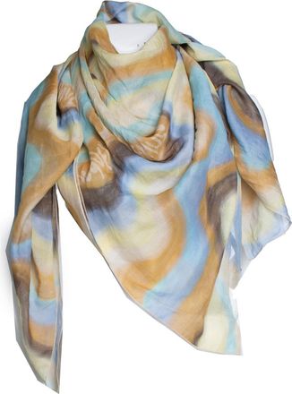 Jacquemus Jacquemus, Multicolor vierkante zijden en katoen sjaal