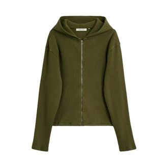 Sunflower Rib Zip Sweat - Heren - Sweatshirts & Hoodies - Groen - Maat: L Katoen