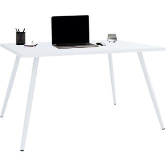 VCM Vcm - Mesa De Escritorio Mesa De Oficina Scandanivischer Retro Look Salia 138x50 Cm (blanco)