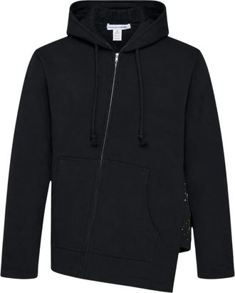 Comme Des Gar&ccedil;ons Sudadera asim&eacute;trica con salpicaduras de pintura - Sweatshirts & Hoodies - Hombre - Negro - XL