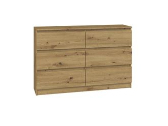 OEM C&oacute;moda Moderna De Roble Estilo Artesanal - 6 Cajones, Sin Tiradores, Minimalista - Perfecta Para Un Dormitorio, Sala De Estar O Habitaci&oacute;n Infantil