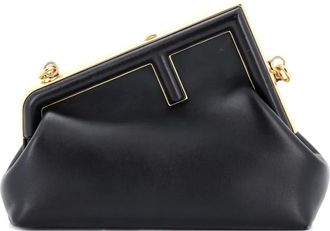 Fendi First Bag Leather Small clutch bag - Zwart