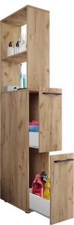 ebuy24 Vcm Gabinete De Ba&ntilde;o De Madera Muebles De Ba&ntilde;o Gabinete De Nicho Divisor De Habitaci&oacute;n Gabinete Alto Dimensiones Aprox. Al. 183 X An. 25 X P. 50 Cm - 