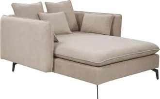 Beliani Chaise Longue Sim&eacute;trica Moderna Tapicer&iacute;a Tela Reposabrazos Coj&iacute;n Respaldo Sala De Estar Gris Pardo Charmes