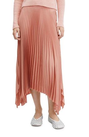 Mango Handkerchief Hem Pleated Skirt in Pastel Pink at Nordstrom, Size X-Small