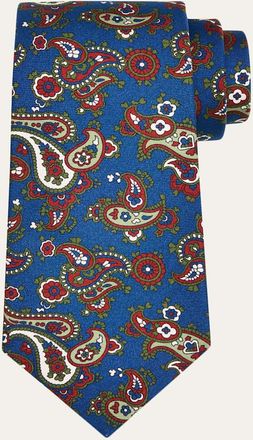 Kiton Mens Maxi-Paisley Silk 7-Fold Tie