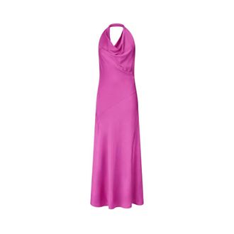 Liu Jo Gowns, female, Pink, Size: XS Long Viscose Satin Gown