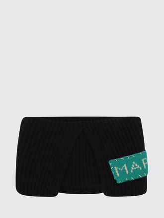 Marni Pure Virgin Wool Neck Warmer with Contrast Logo and Straight Hem